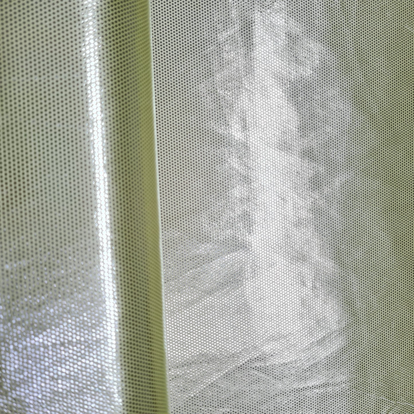 Pastel Yellow Imported Shimmer Foil Knit Lycra Fabric - TradeUNO