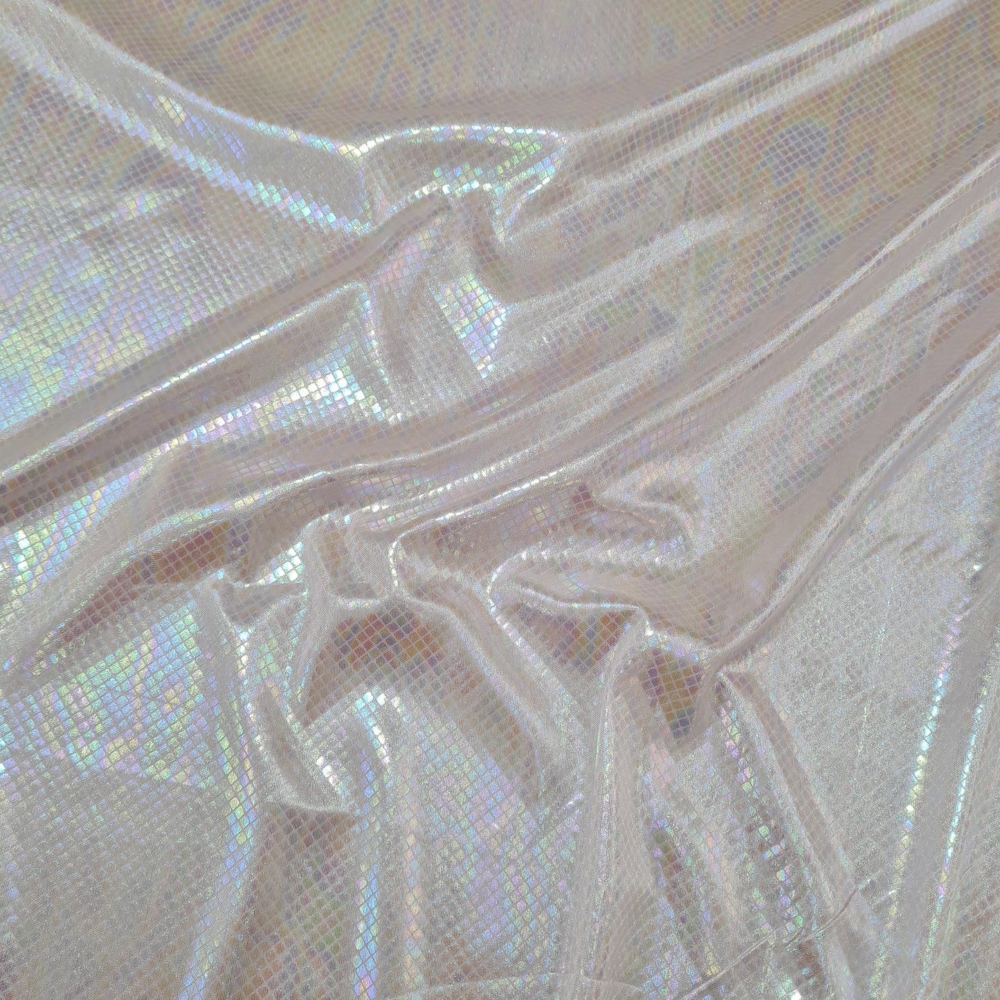 Light Pink Geometerical 3D Rainbow With Lurex Knit Lycra Fabric - TradeUNO