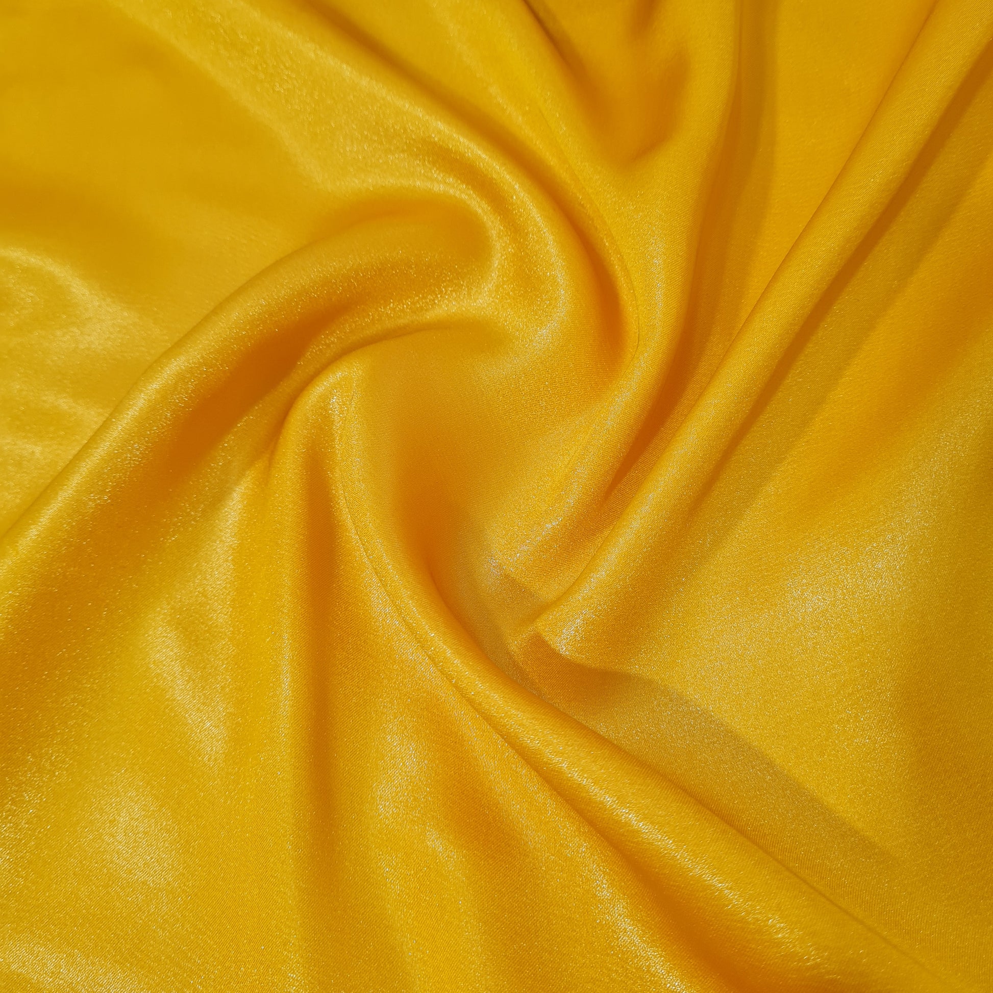 Fire Yellow Solid Gold Shimmer Georgrette Satin - TradeUNO