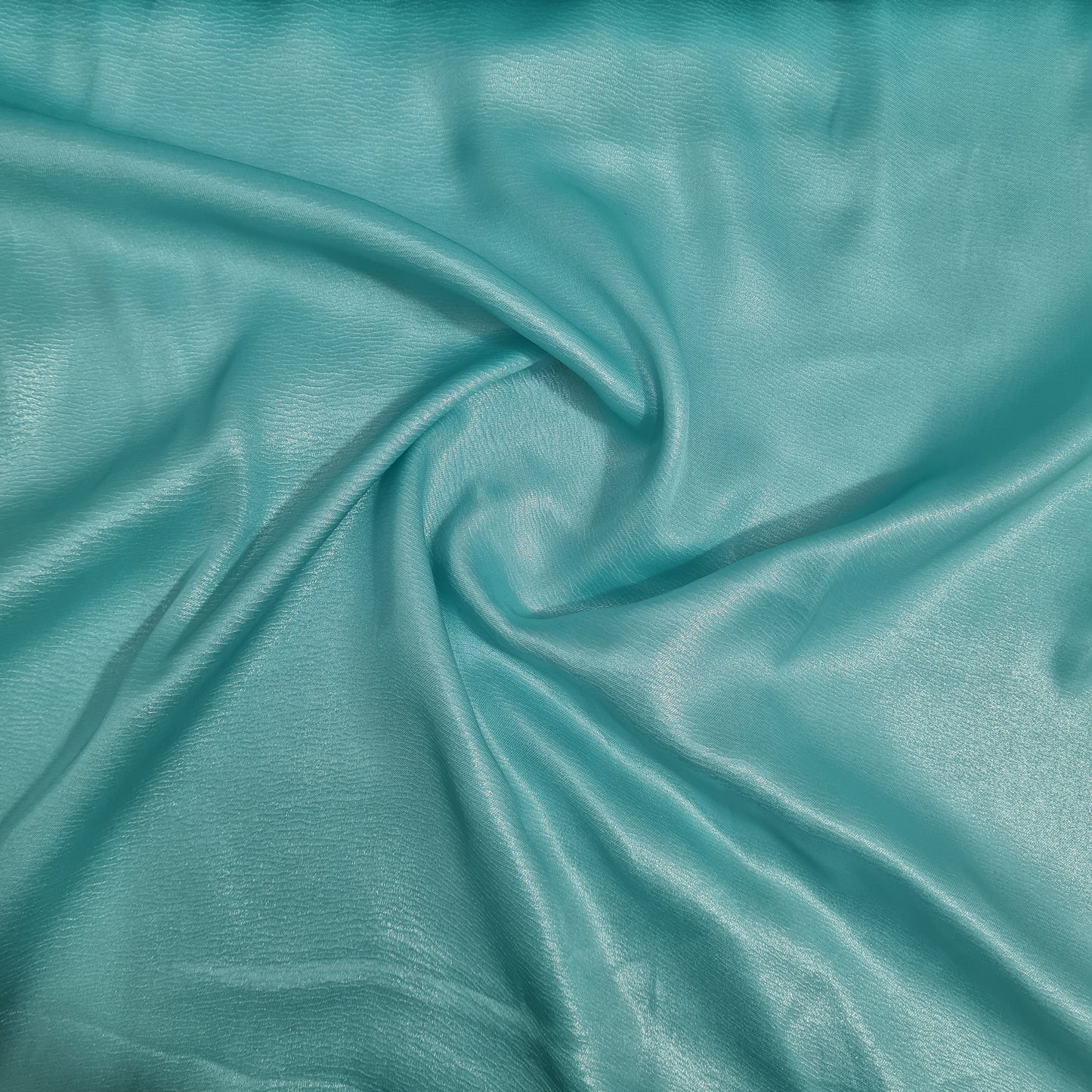 Sea Green Solid Silver Shimmer Georgrette Georgrette Satin - TradeUNO