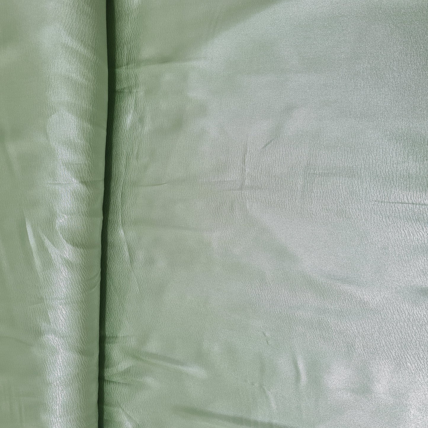Green Solid Silver Shimmer Georgrette Satin - TradeUNO
