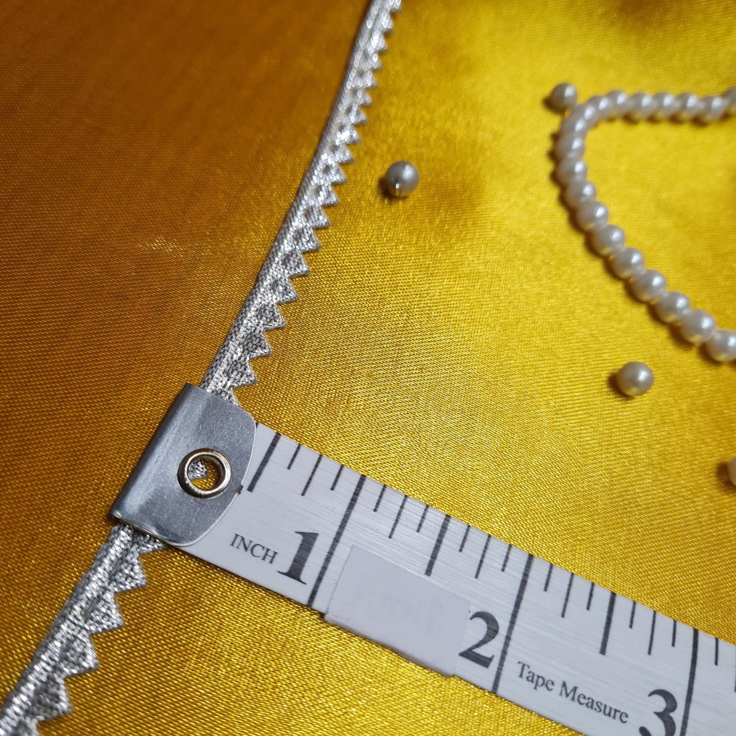 Classic Silver Gold Chevron Piping Lace