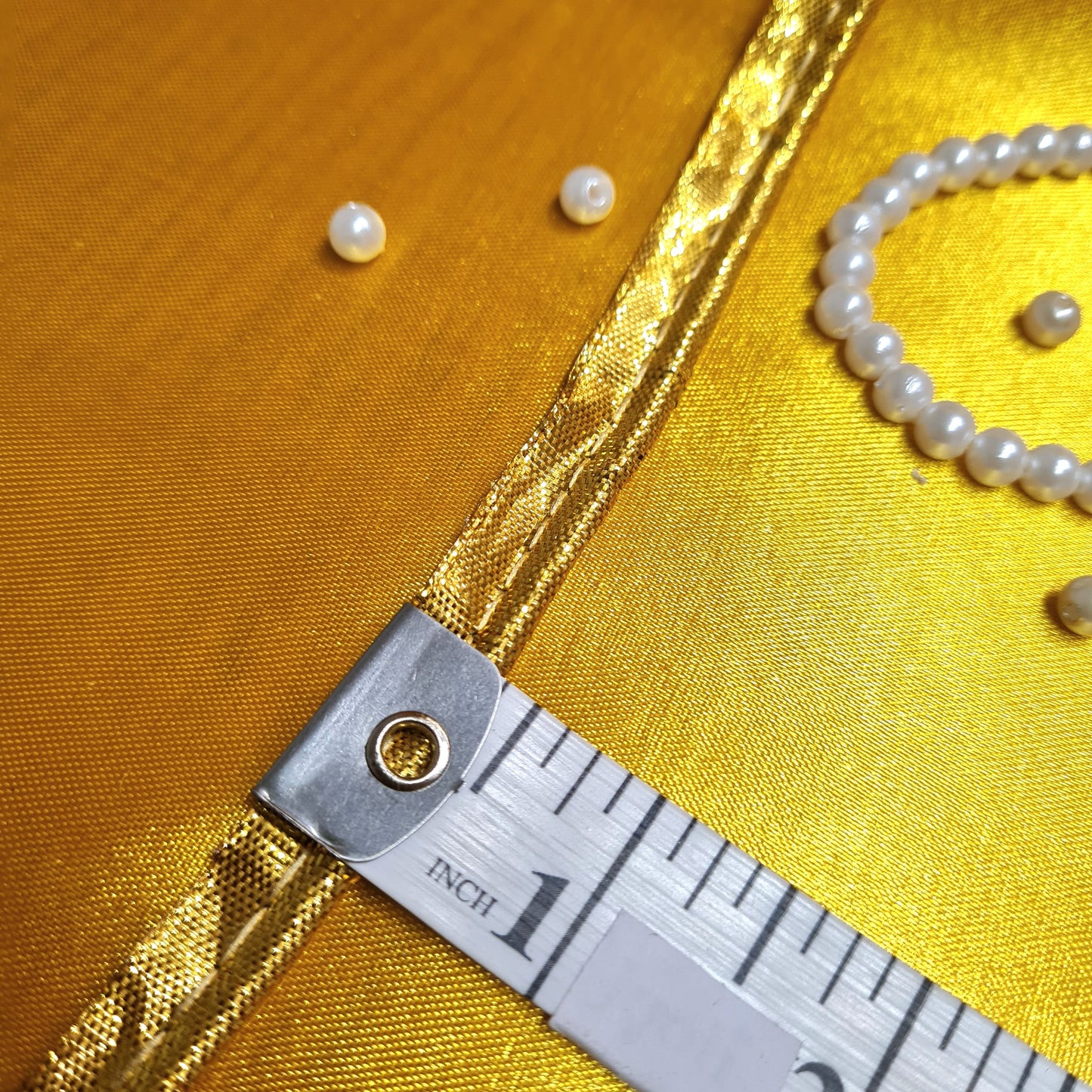 Classic Bright Gold Piping Satin Lace