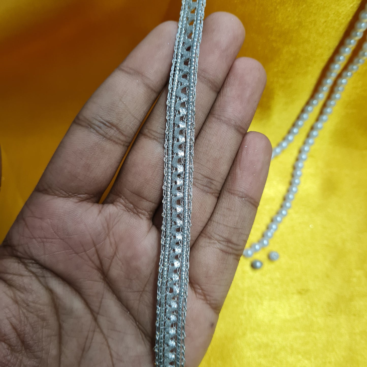 Classic Silver Piping Lace