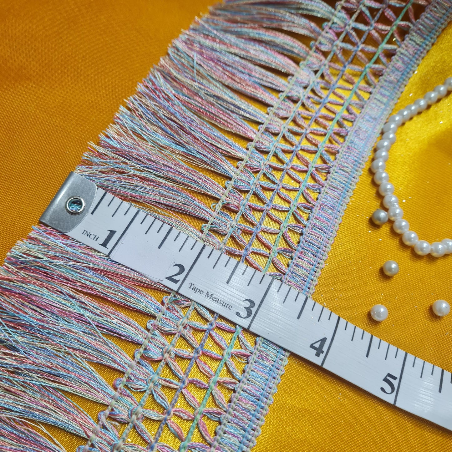Classic Multicolor Blue Thread Kiran Lace