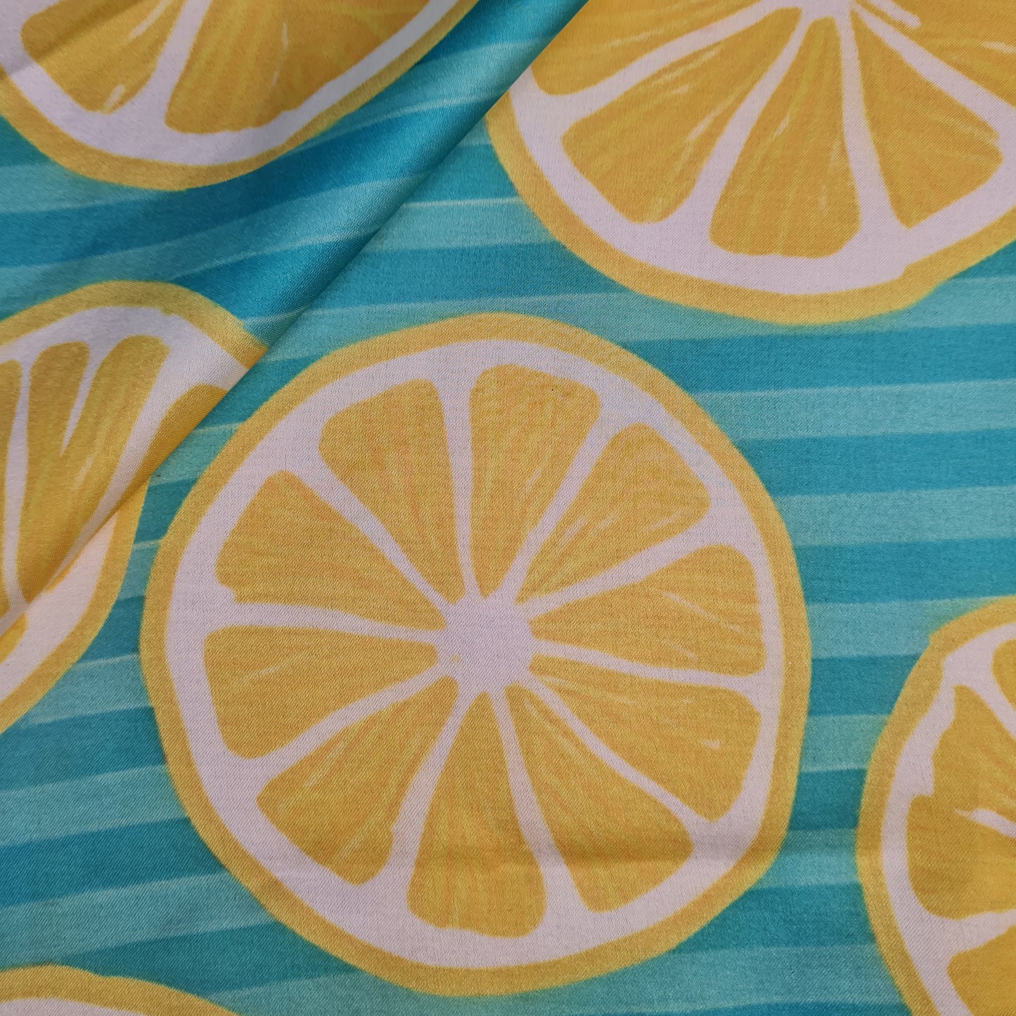 Exclusive Satin Georgette Kelly Green Quirky Print Fabric