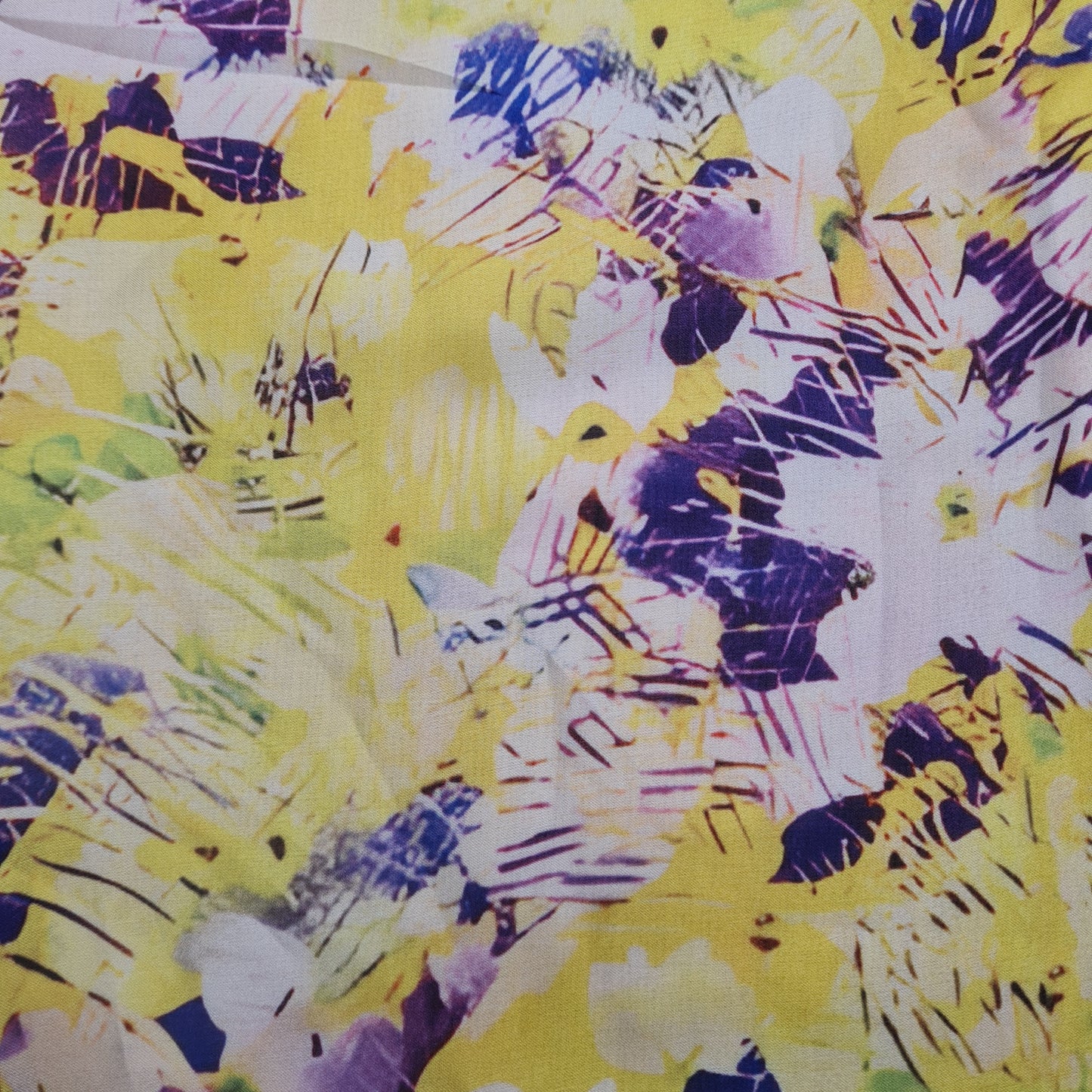 Exclusive Satin Georgette Lime Green Multicolor Print Fabric