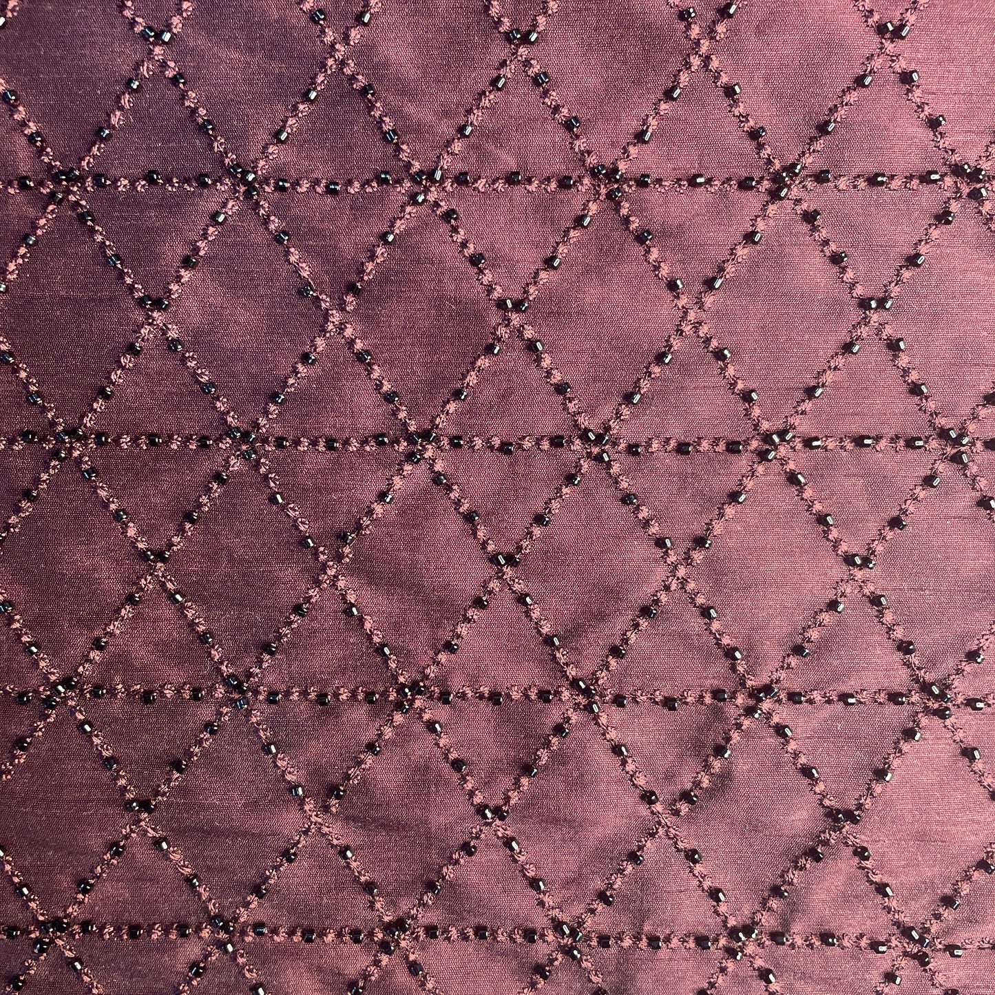 Maroon Cutdana Thread Embroidery Russian Silk Fabric 20322