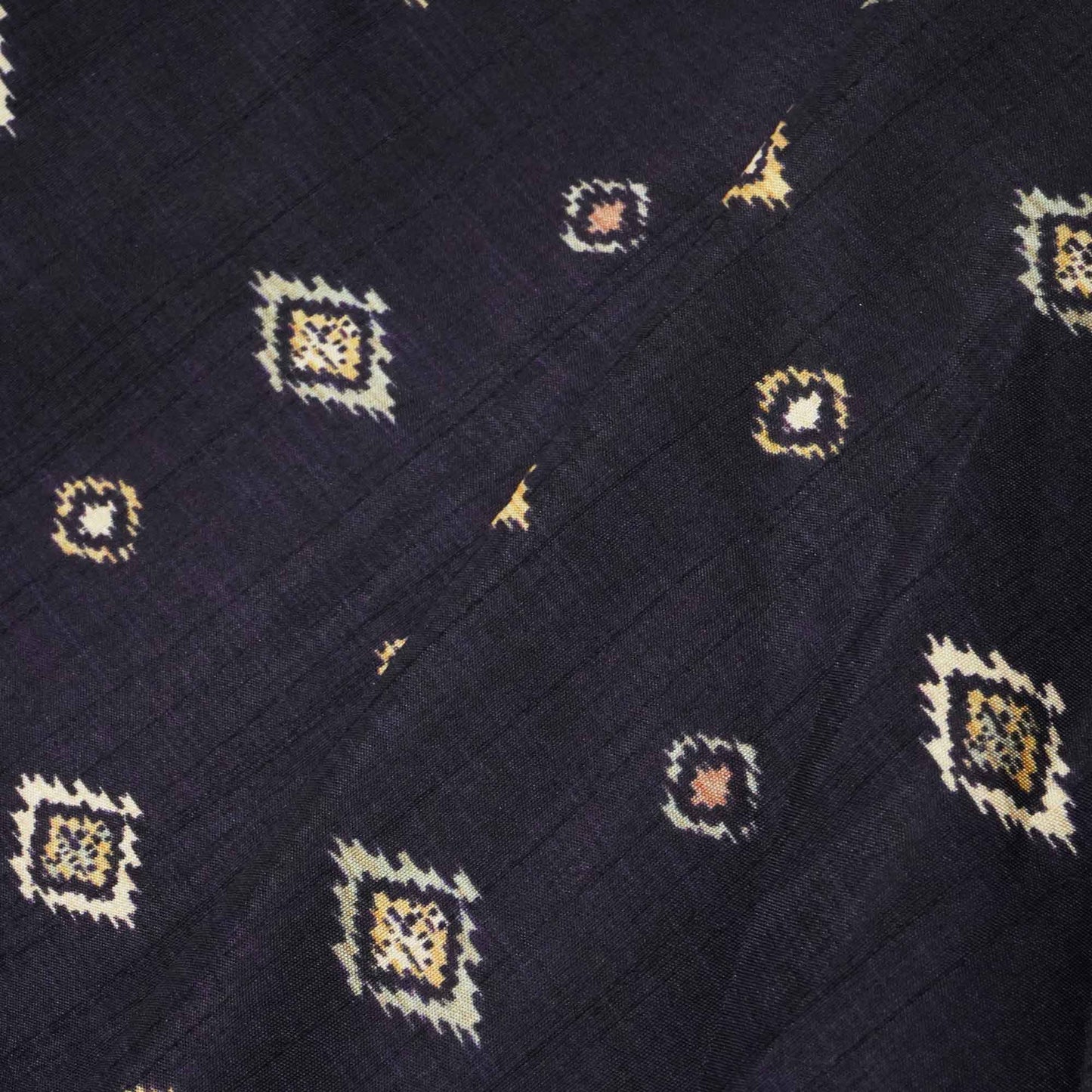 Wine Ikkat Print Tusser Silk Fabric 3542 GT-20366