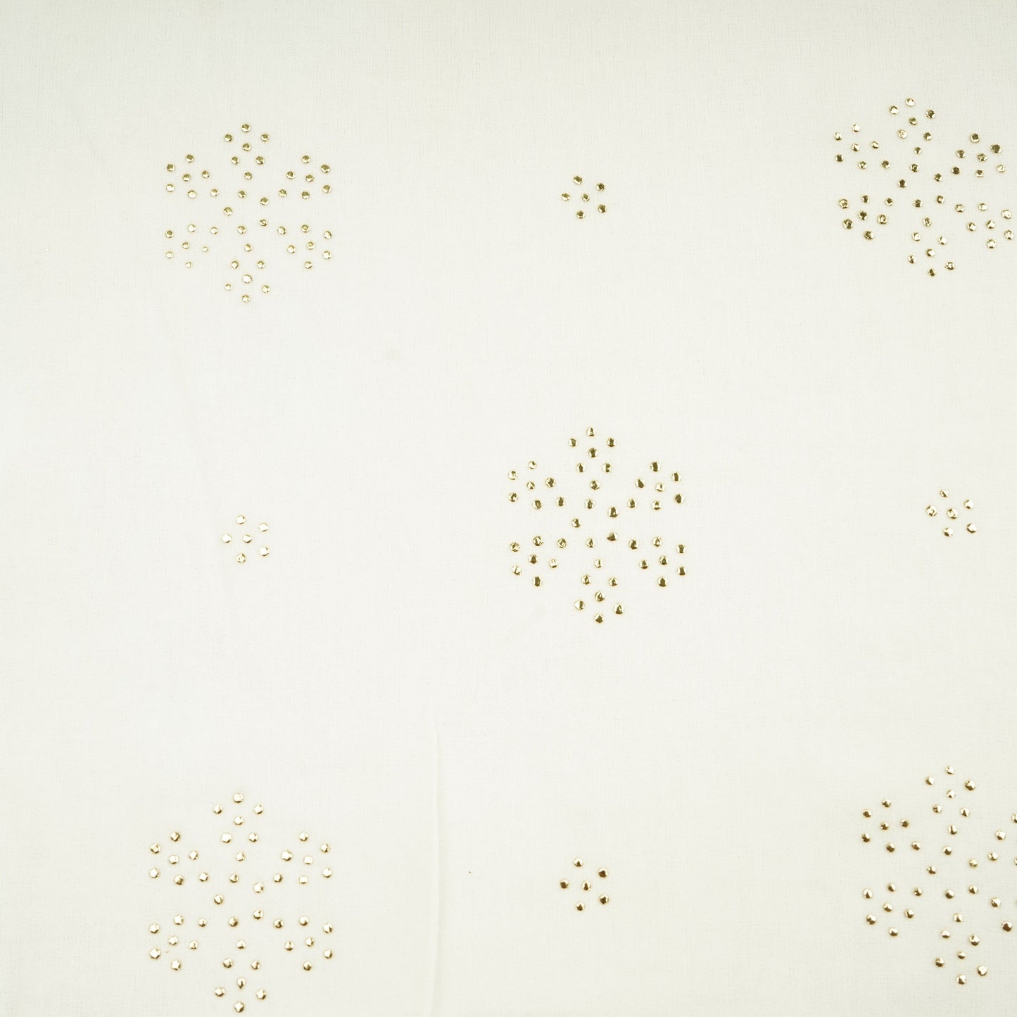 White Floral Mukaish Work Georgette Dyeable Fabric 20779