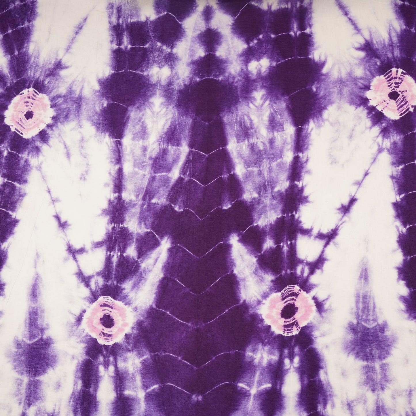 Purple Shibori Print Russian Silk Fabric 20783