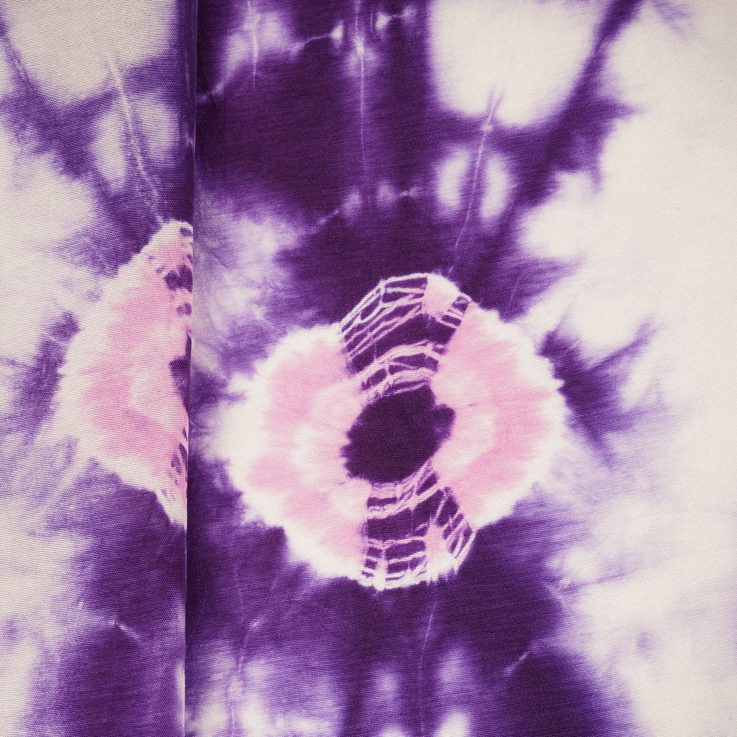 Purple Shibori Print Russian Silk Fabric 20783