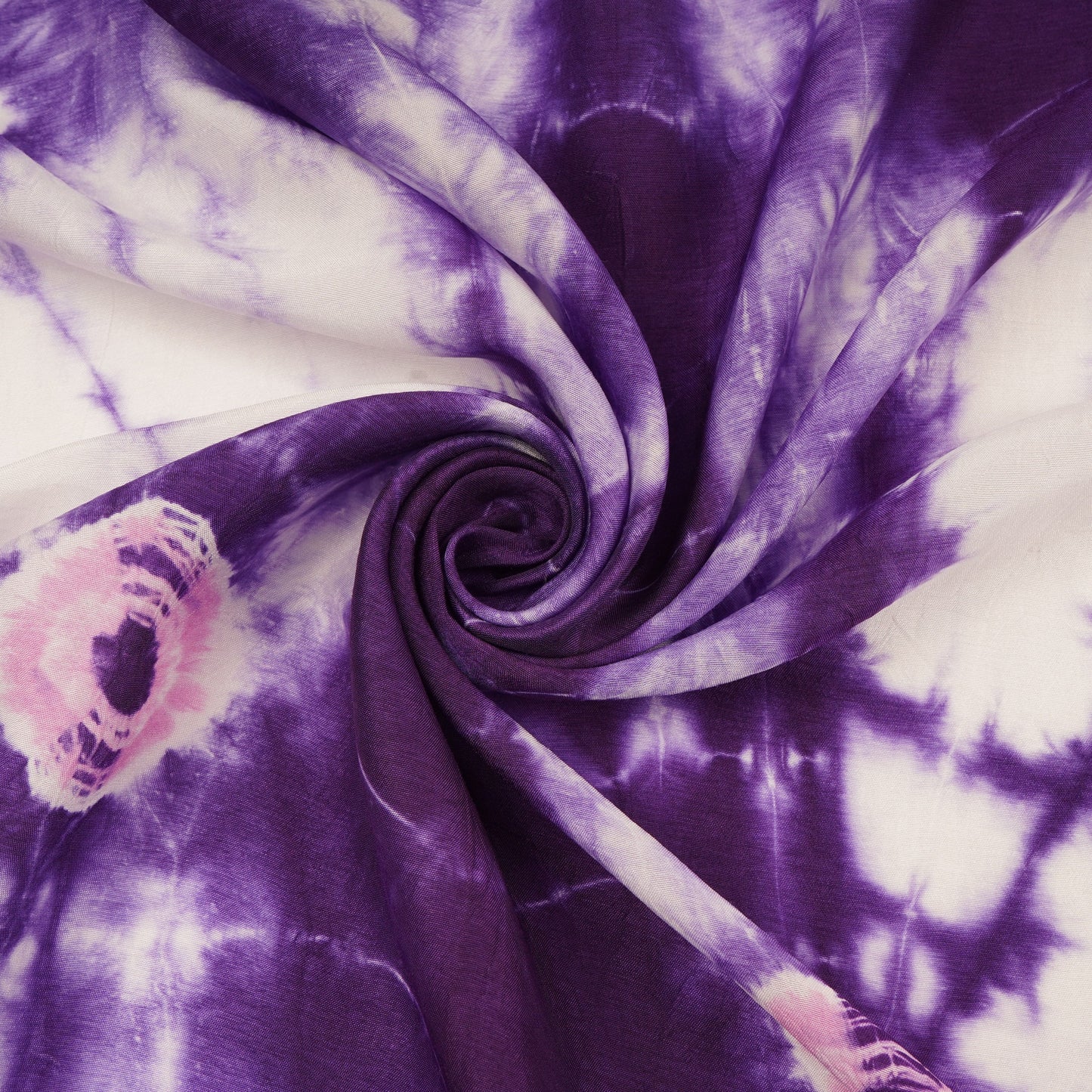 Purple Shibori Print Russian Silk Fabric 20783