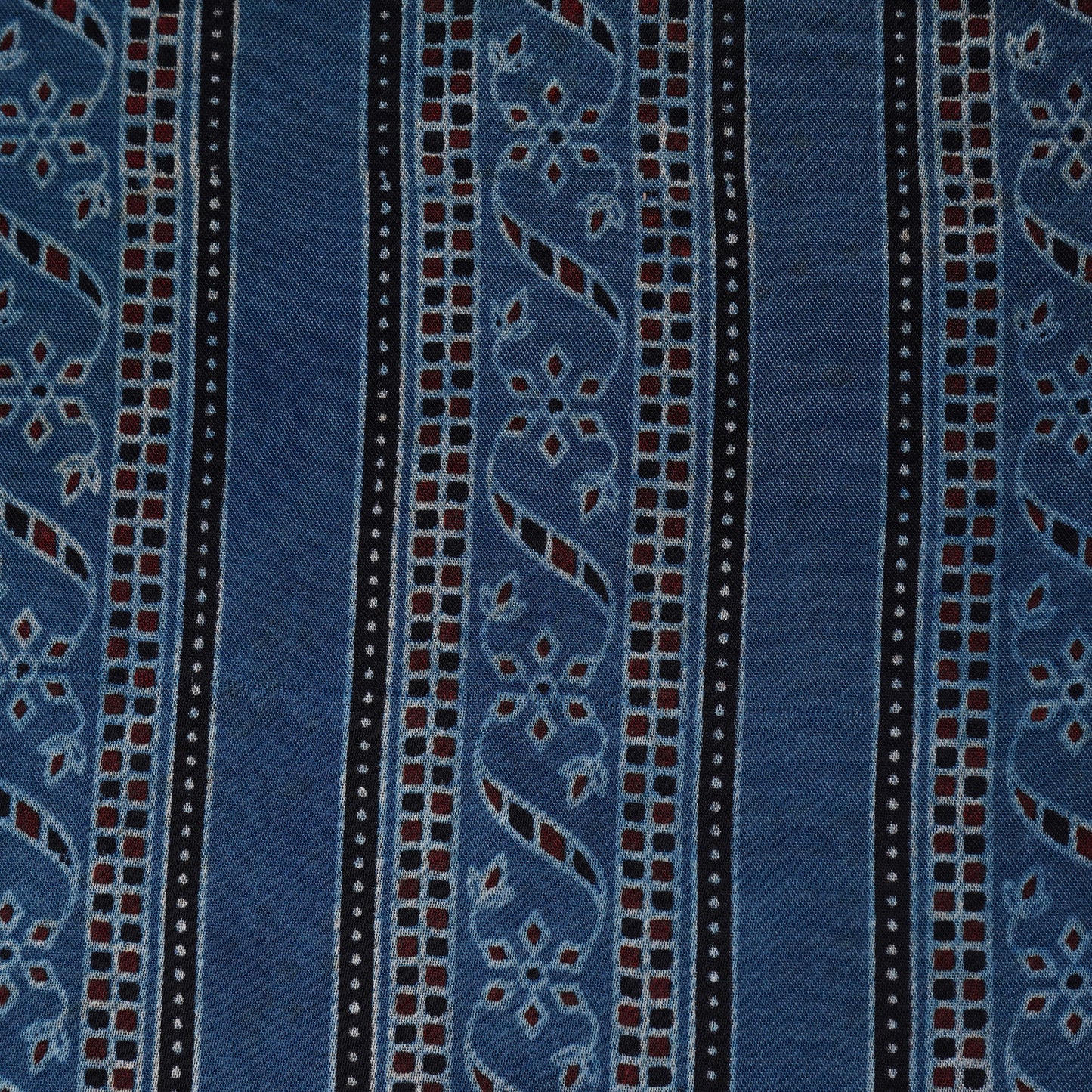 Blue Ajrakh Print Mashru Silk Fabric 20811