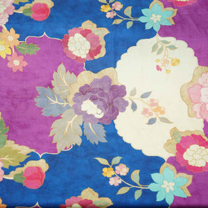 Magenta Floral Print Bemberg Silk Fabric 3900 GT-20838
