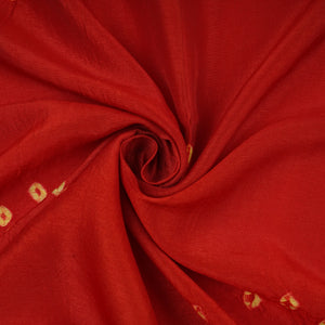 Brick Red Bandhani Print Russian Silk Fabric 20946 - TradeUNO