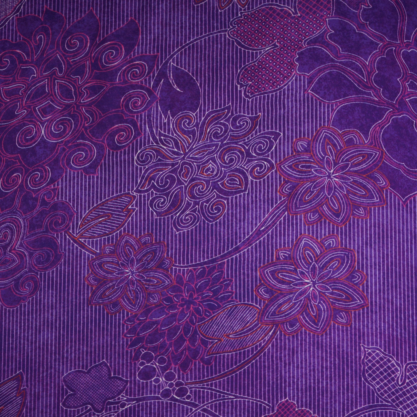 Purple Floral Print Bemberg Gajji Silk 20953