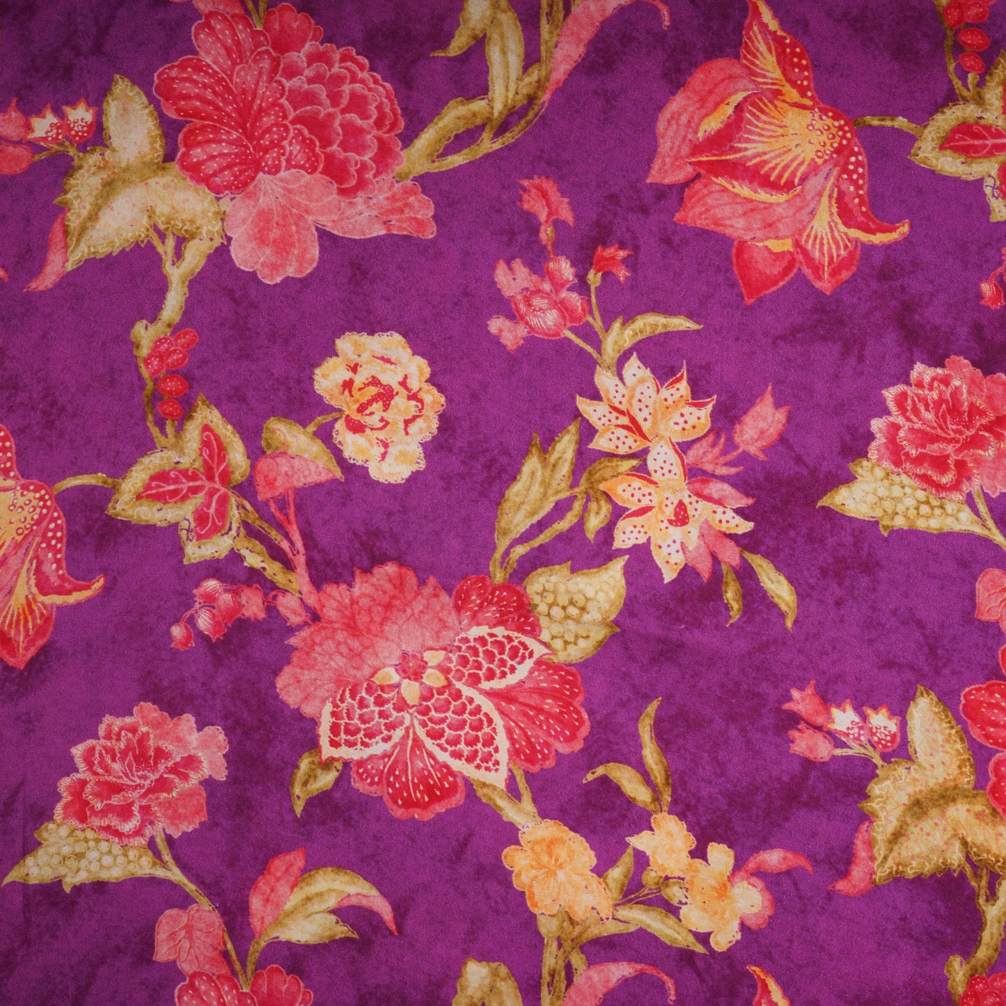 Purple Floral Print Bemberg Gajji Silk 20955