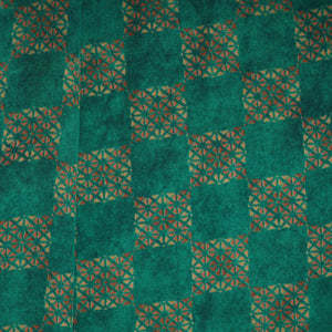 Dark Green Geometrical Print Bemberg Gajji Silk 20956