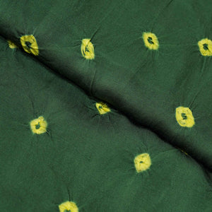 Dark Green Bandhani Print Bemberg Silk Fabric 01439 GT-21267