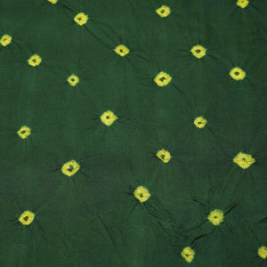 Dark Green Bandhani Print Bemberg Silk Fabric 01439 GT-21267