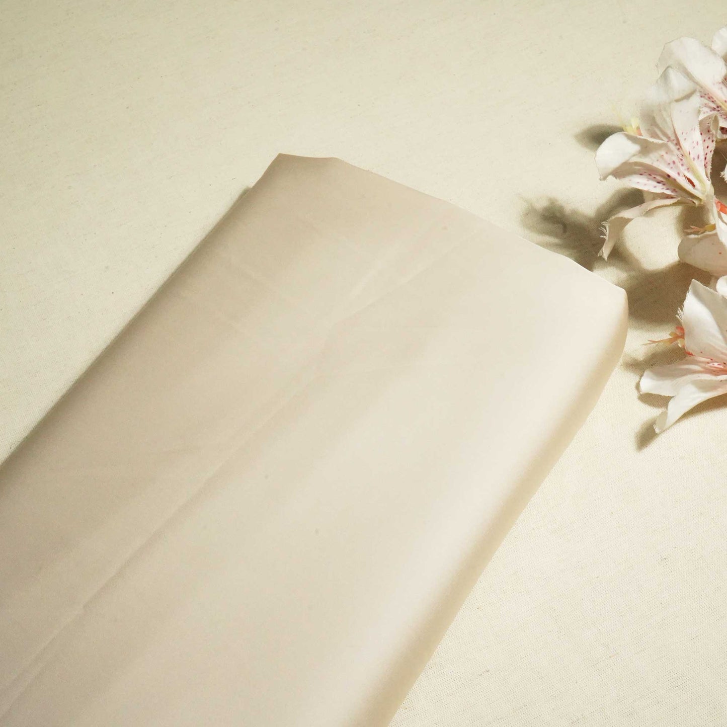 Beige Solid Zara Satin Fabric 4049 AF-21929