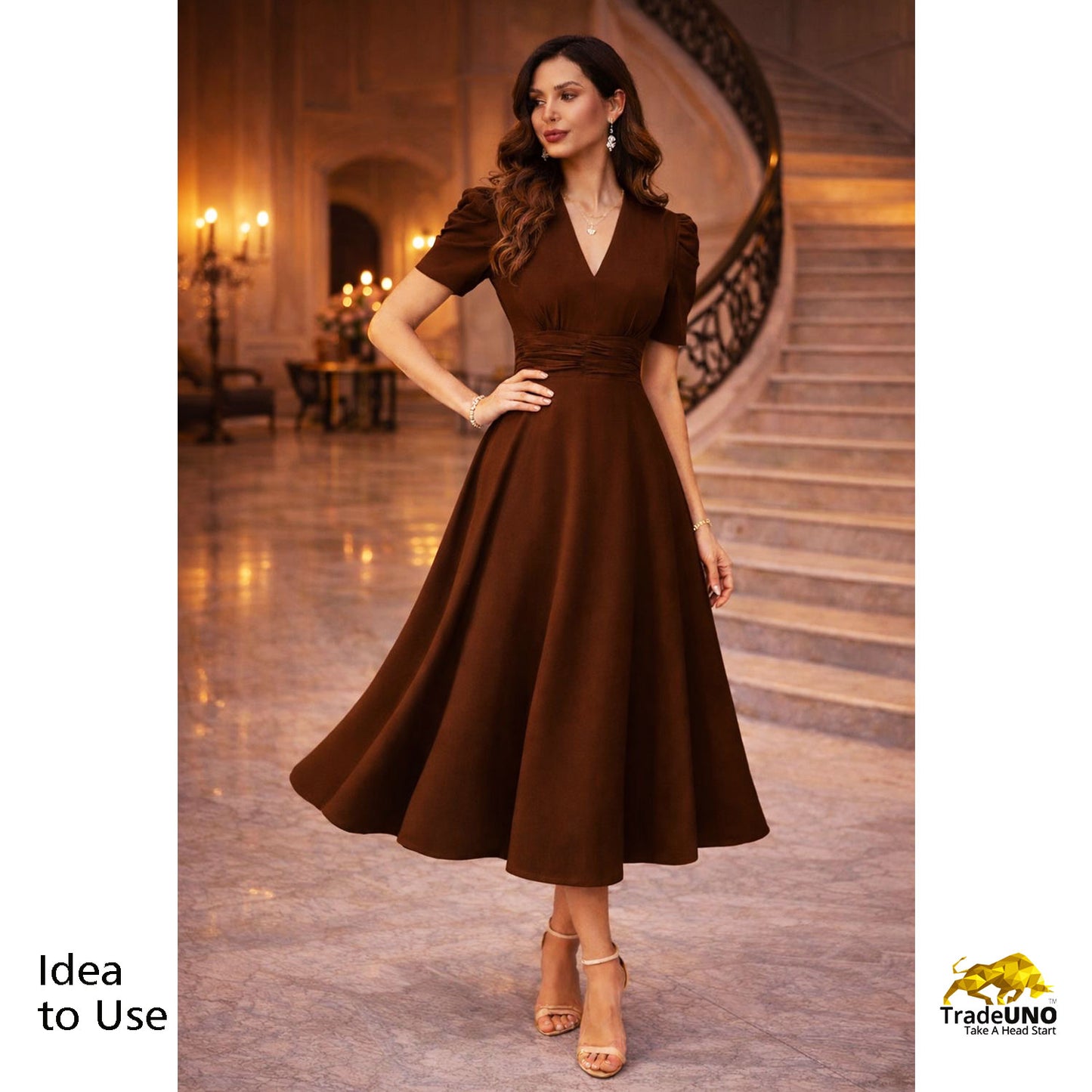 Brown Solid Japanese Suiting Fabric BE-21970