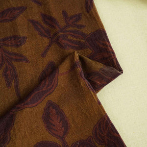 Mustard Floral Print Velvet Fabric MF-28223 - TradeUNO