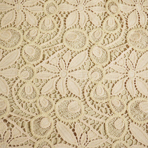 Peach Floral Cotton Crochet Fabric CF-22595