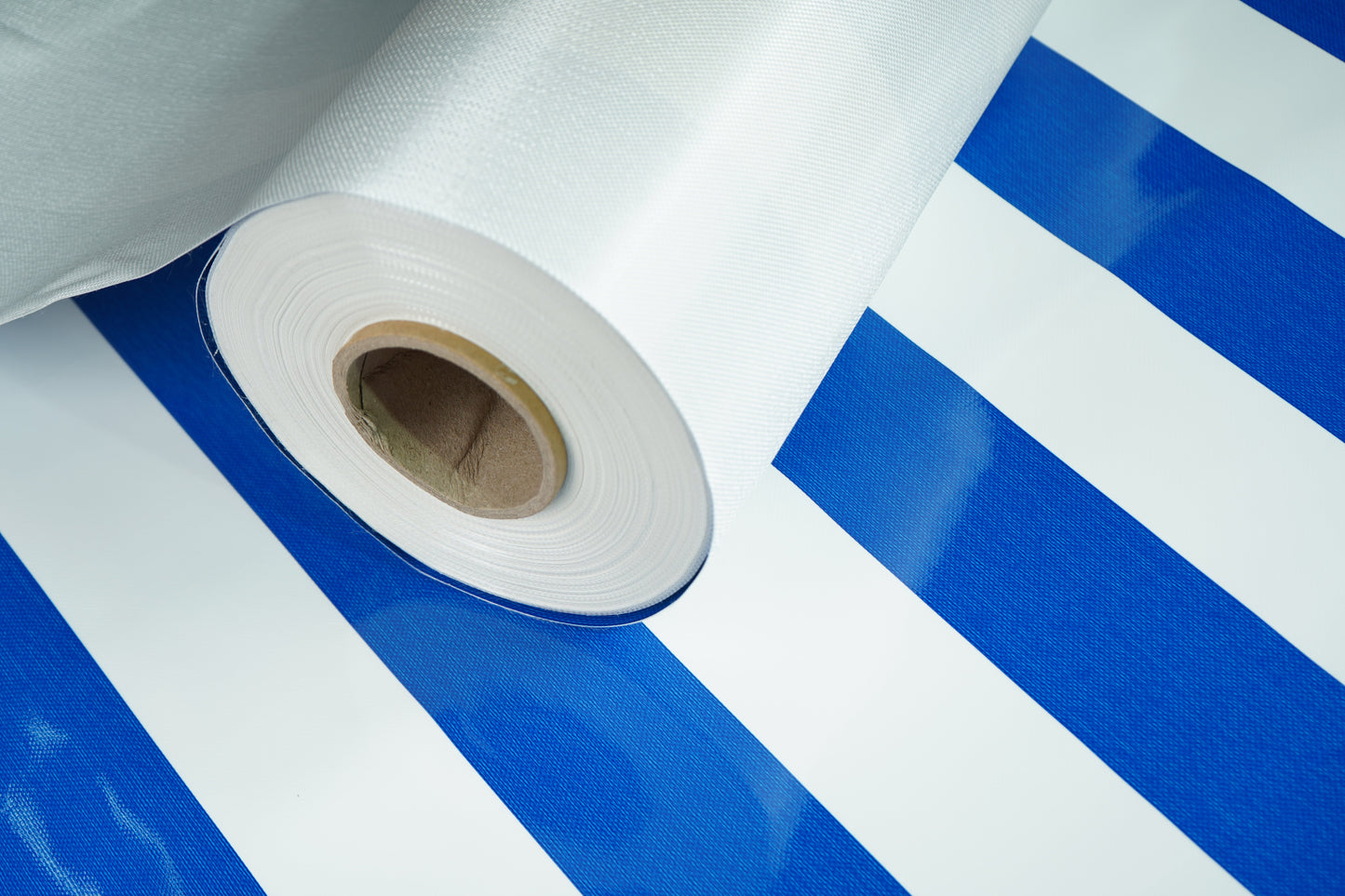 CTF 550 GSM single side Stripe Glossy Blue & White