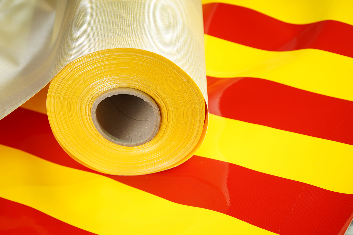 CTF 550 GSM single side Stripe Glossy Red & Yellow