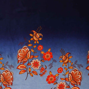 Sky Blue & Navy Blue Shaded Floral Print Crepe Fabric MT-28232 - TradeUNO