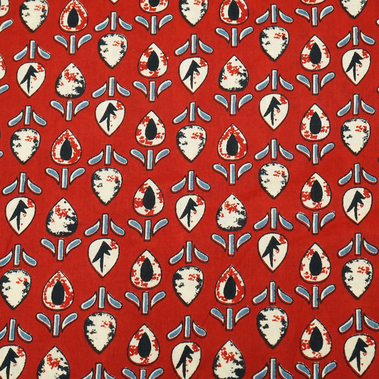 Red Ajrakh Print Cotton Fabric