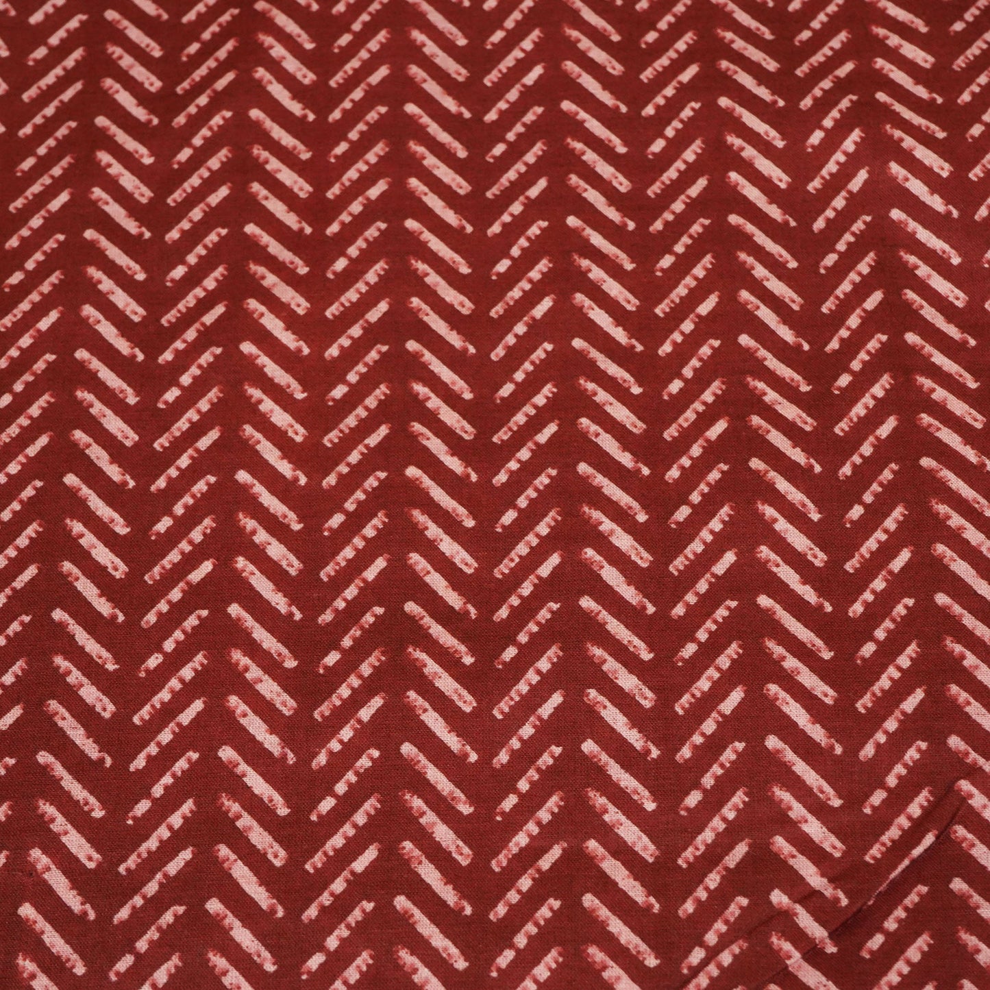 Maroon Handblock Cotton Fabric