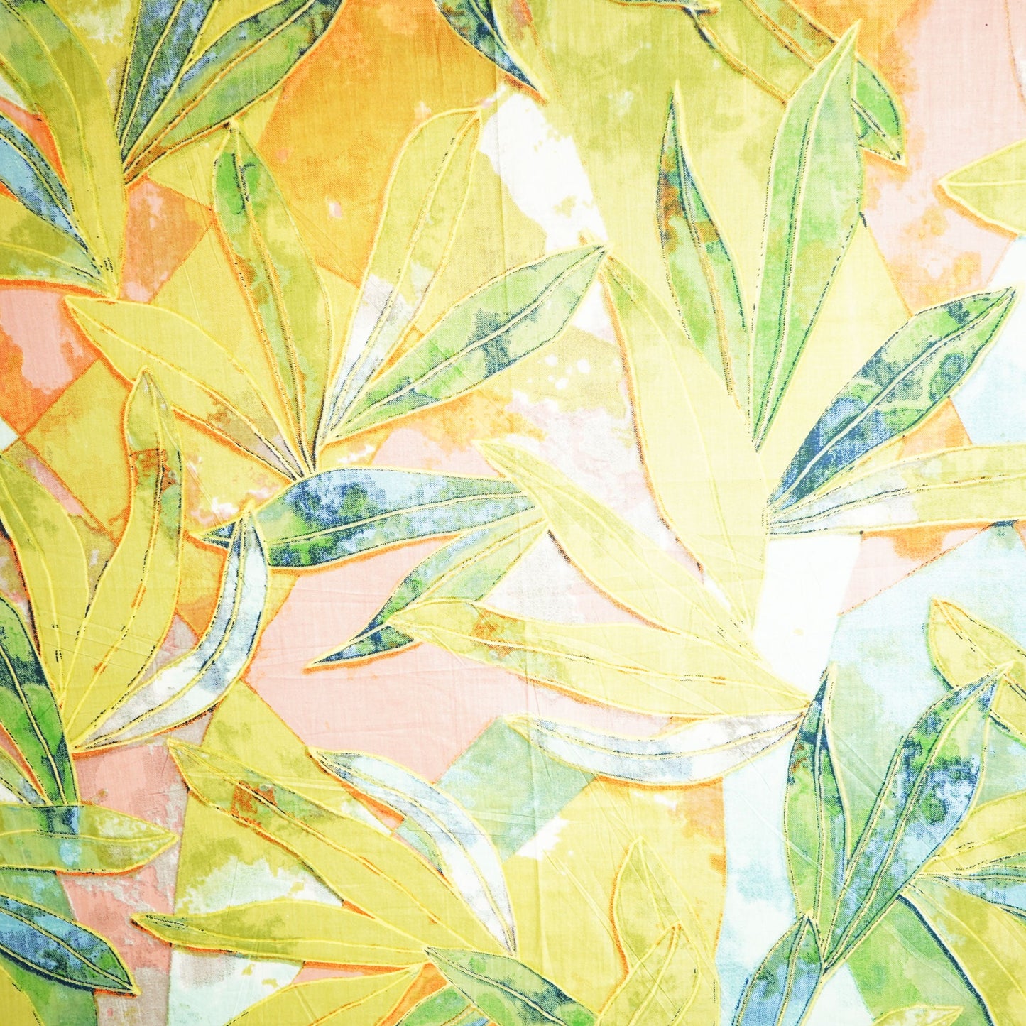 Green Tropical Print Cotton Fabric MFL-23621