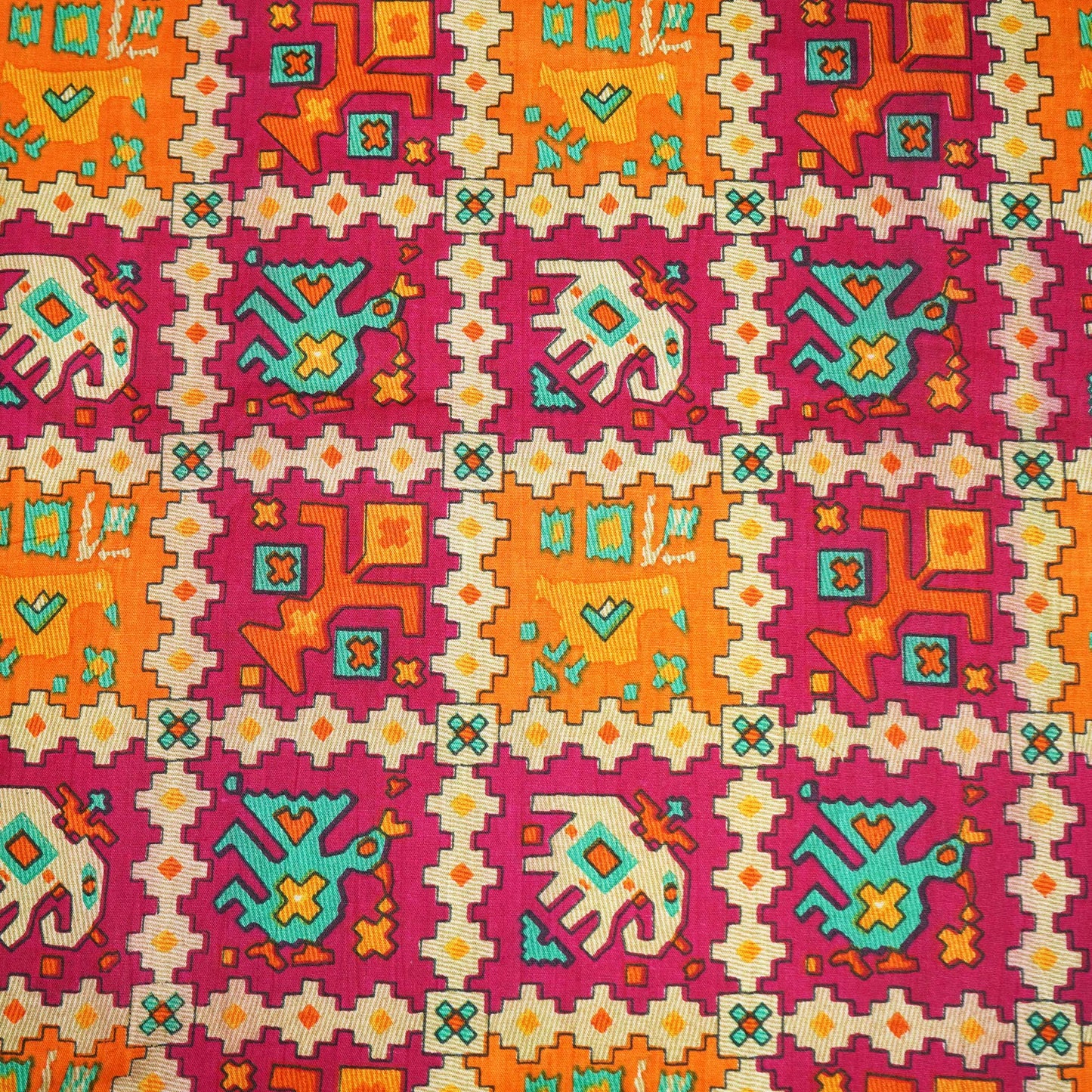 Pink Patola Print Cotton Fabric MFL-23623