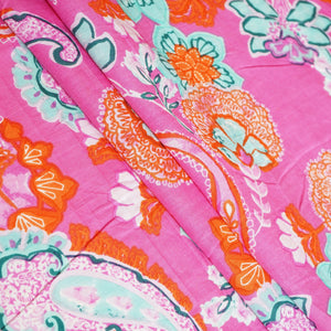 Pink Paisley Print Cotton Fabric MFL-23626