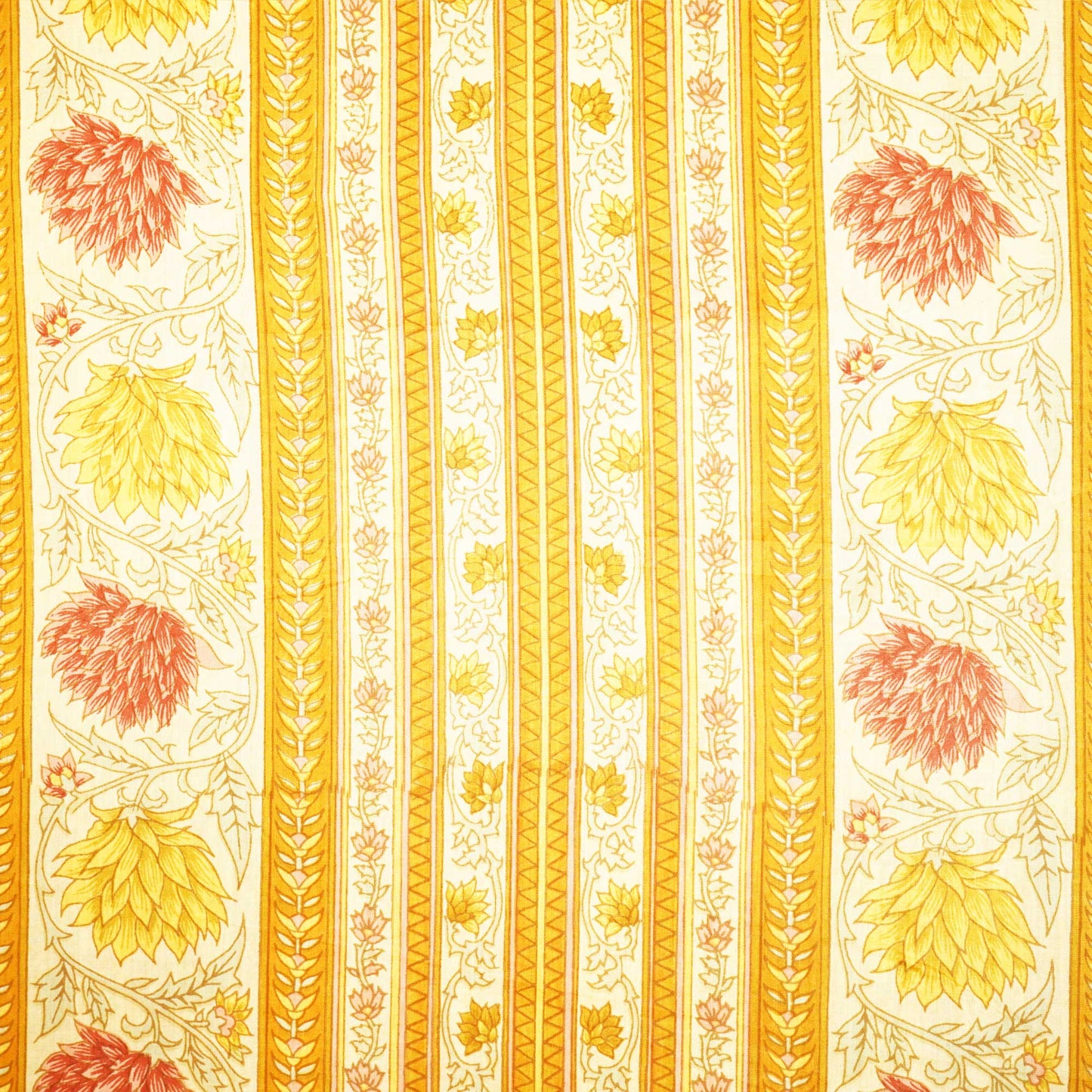 Yellow Floral Print Cotton Fabric MFL-23643