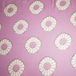 Lilac Floral Print Cotton Mulmul Fabric MFL-23655