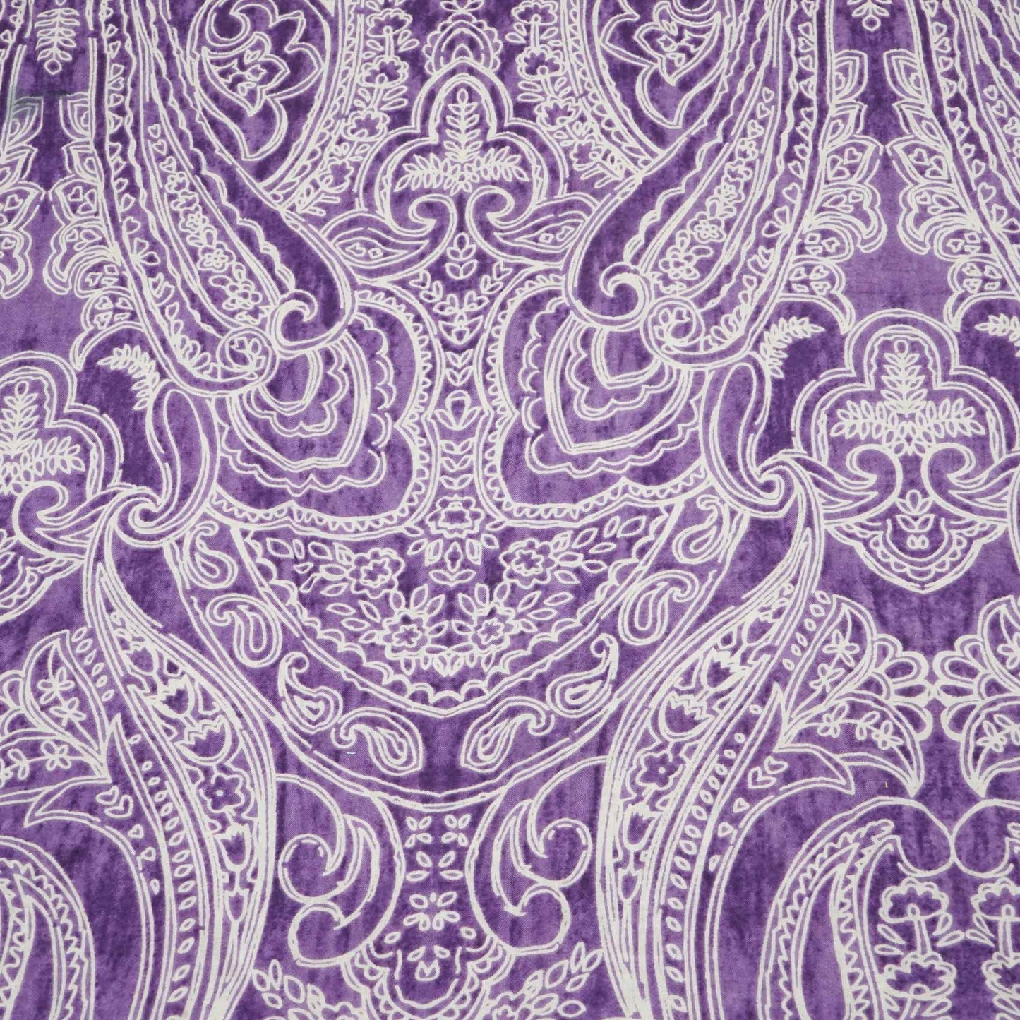 Purple Paisley Print Cotton Fabric MFL-23674