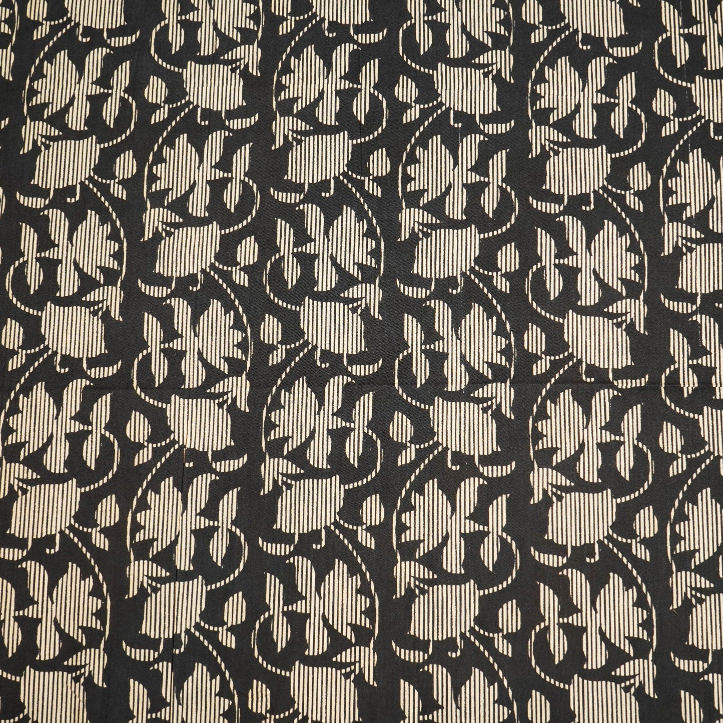 Black Handblock Print Cotton Fabric MFL-23691