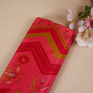 Pink Floral Print Crepe Fabric MT-28237 - TradeUNO