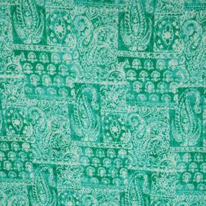 Sea Green Paisley Print Cotton Fabric MFL-23705