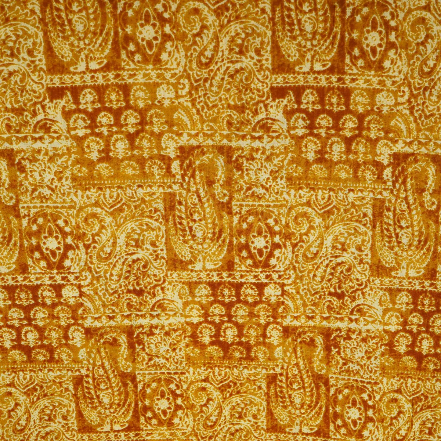 Mustard Paisley Print Cotton Fabric MFL-23726