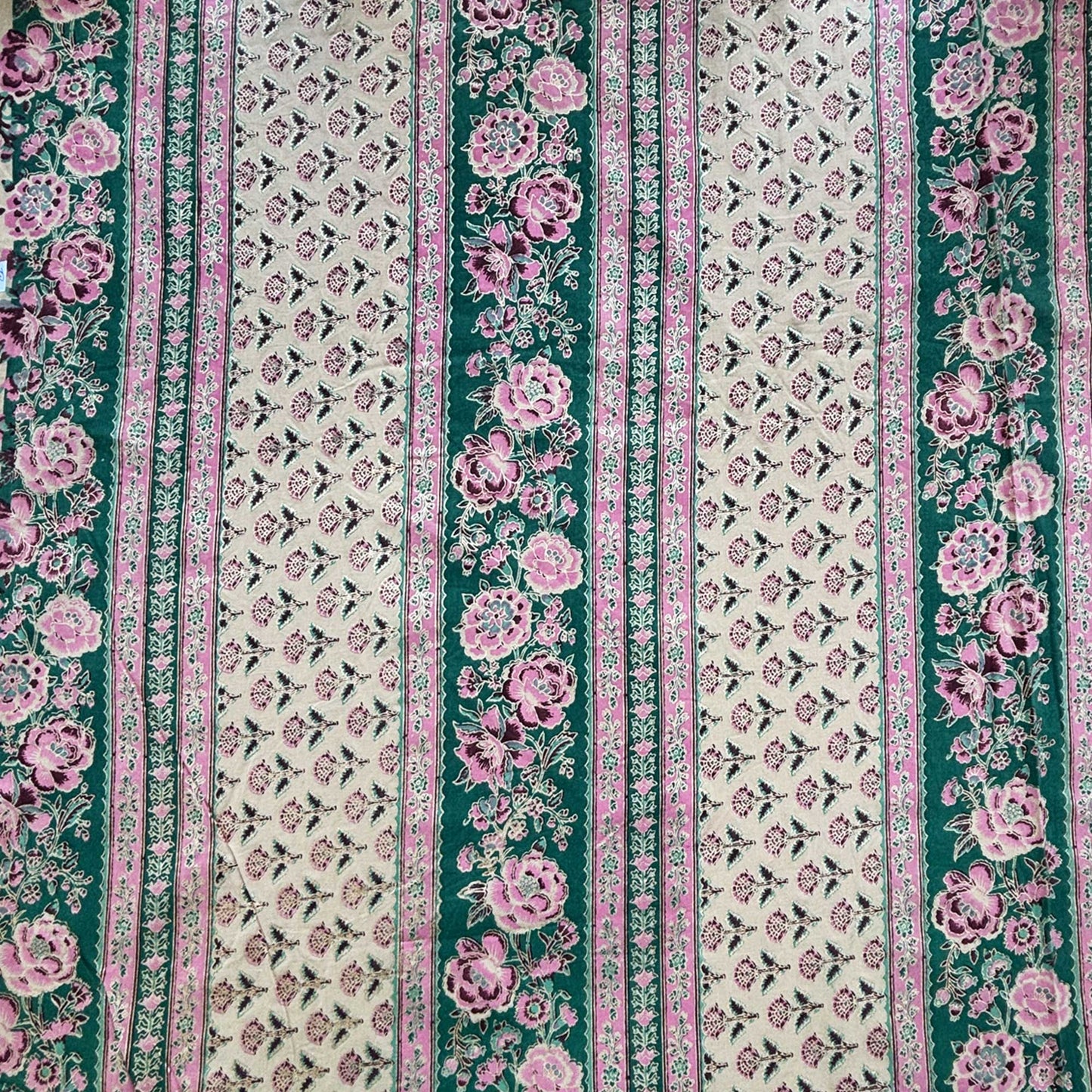 Dark Green Foil Print Cotton Fabric PB-23762