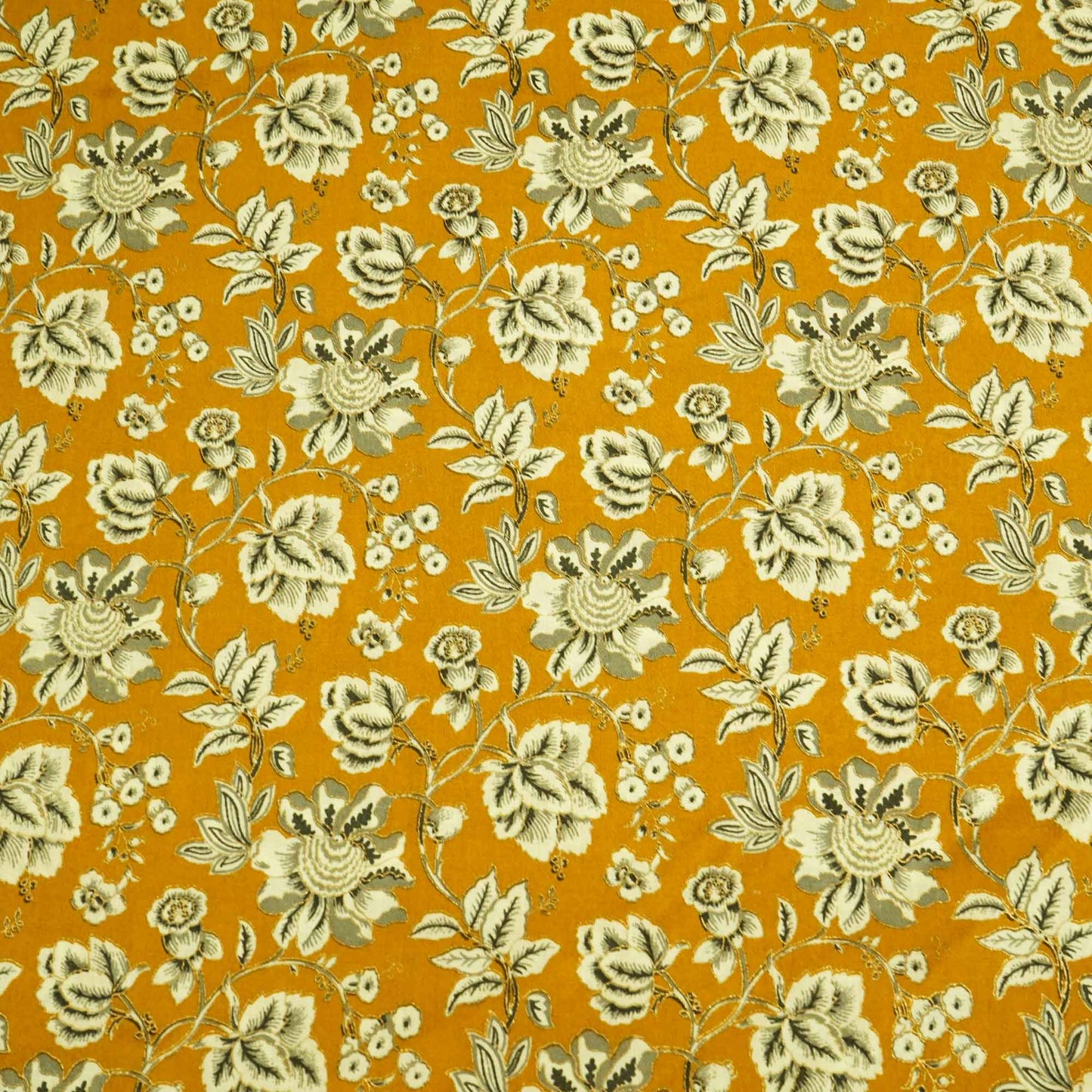 Mustard Foil Print Cotton Fabric PB-23770