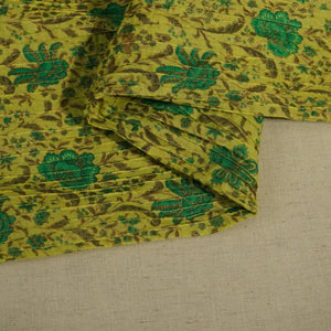 Green Floral Pintuck Cotton Fabric PB-23801