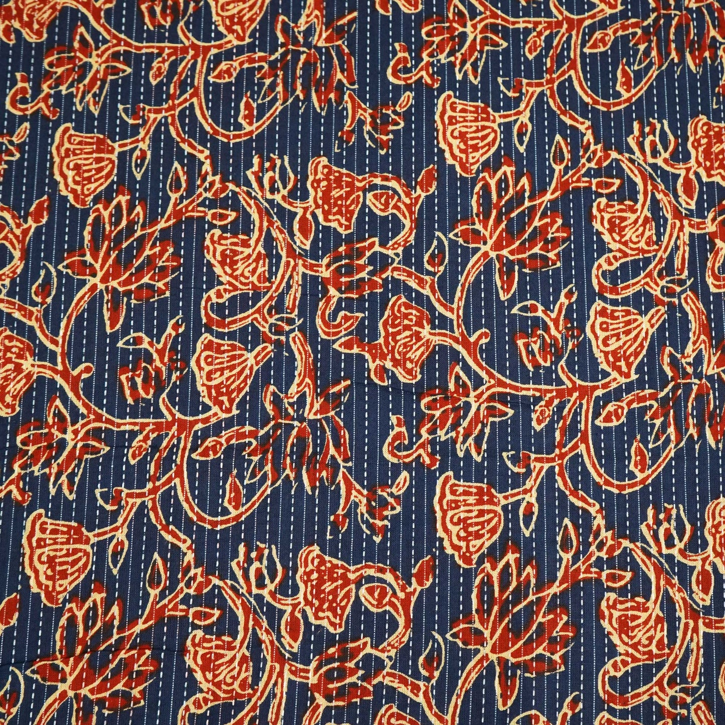 Blue Handblock Print Cotton Fabric 894 RI-23823