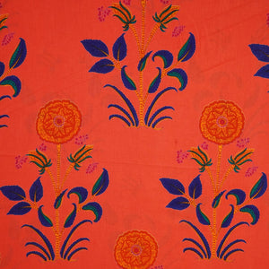 Peach Handblock Print Cotton Fabric 894 RI-23824