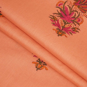 Peach Handblock Print Cotton Fabric 894 RI-23828